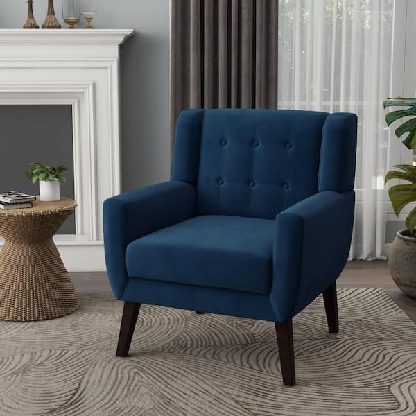 Uixe Royal Blue Velvet Upholstery Arm Chair (Set of 1)