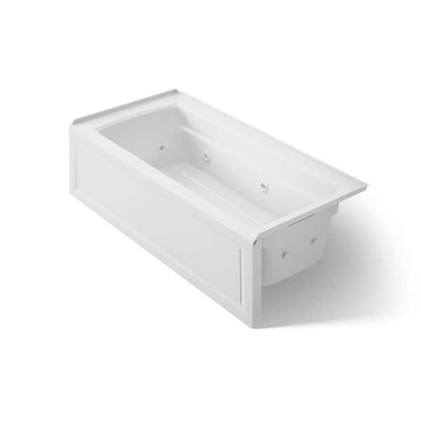 Archer 66 in. x 32 in. Whirlpool Bathtub with Right Drain in White