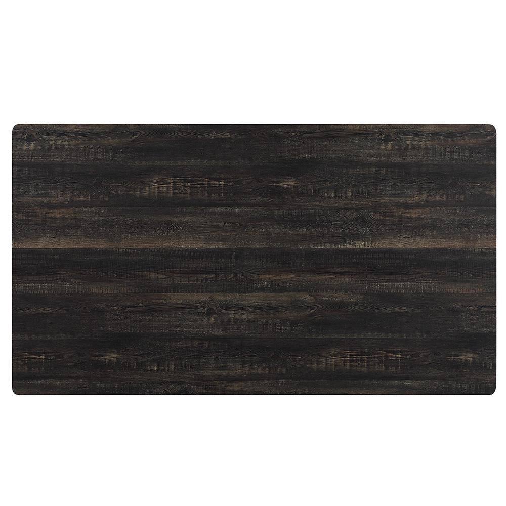 Transitional Cargo 66" Walnut & Gunmetal Dining Table with Storage