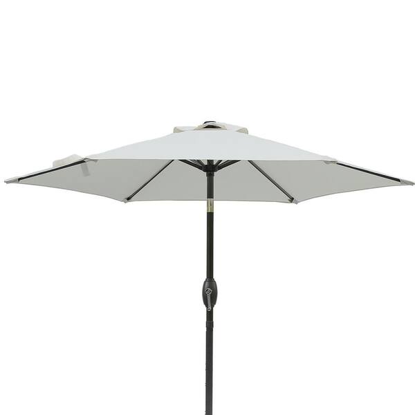 HOTEBIKE 7.5 ft. Grey Patio Umbrella Outdoor Table Market Umbrella with Push Button Tilt and Crank