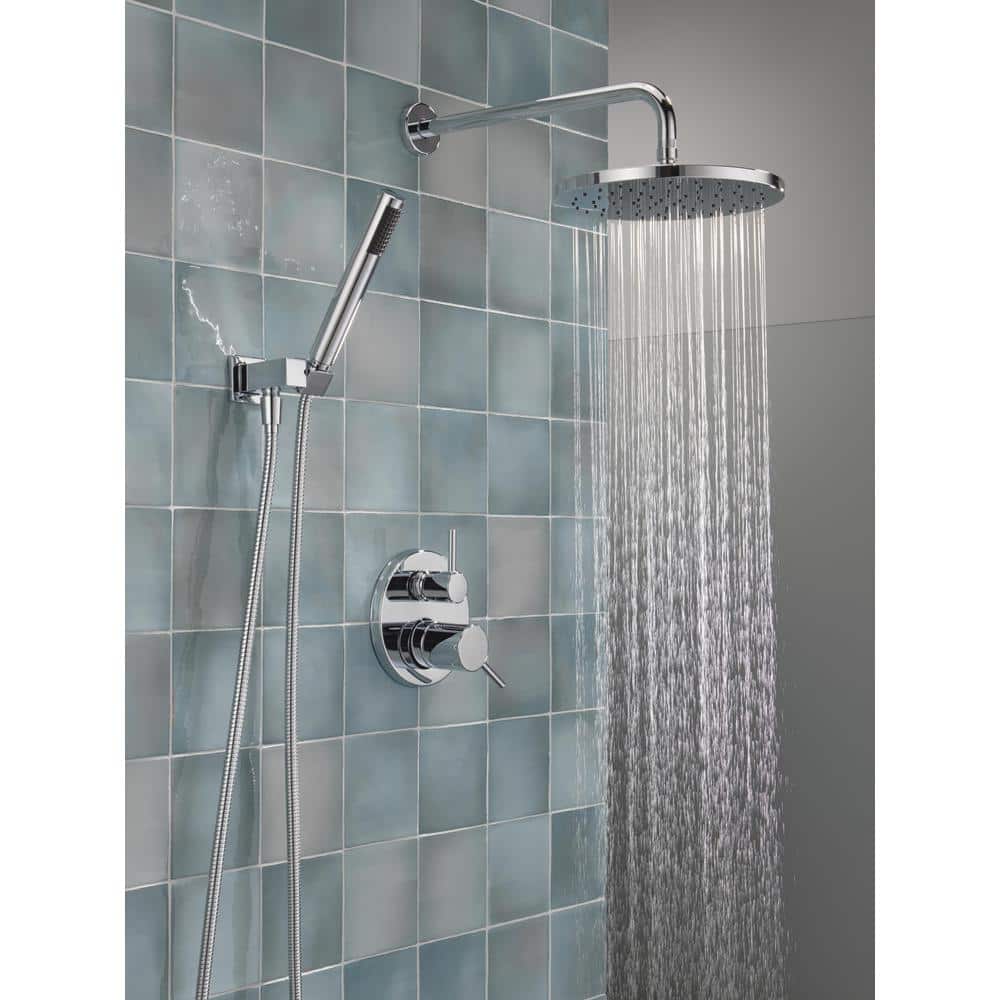 Chrome Multi-Head Rain Shower System with Handheld Spray