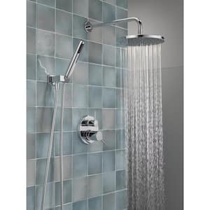 Modern 1-Spray Raincan Wall Mount Fixed and Handheld Shower Head 1.75 GPM in Chrome