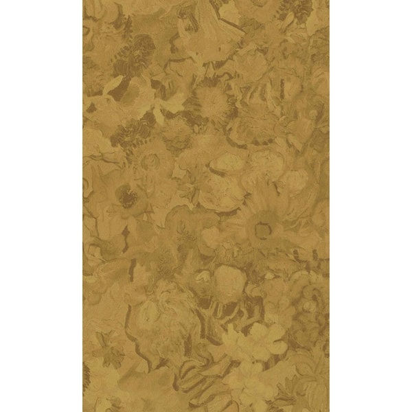 Walls Republic Yellow and Ochre Abstract Water Color Floral Printed Non-Woven Paper Paste the Wall Textured Wallpaper 57 sq. ft.