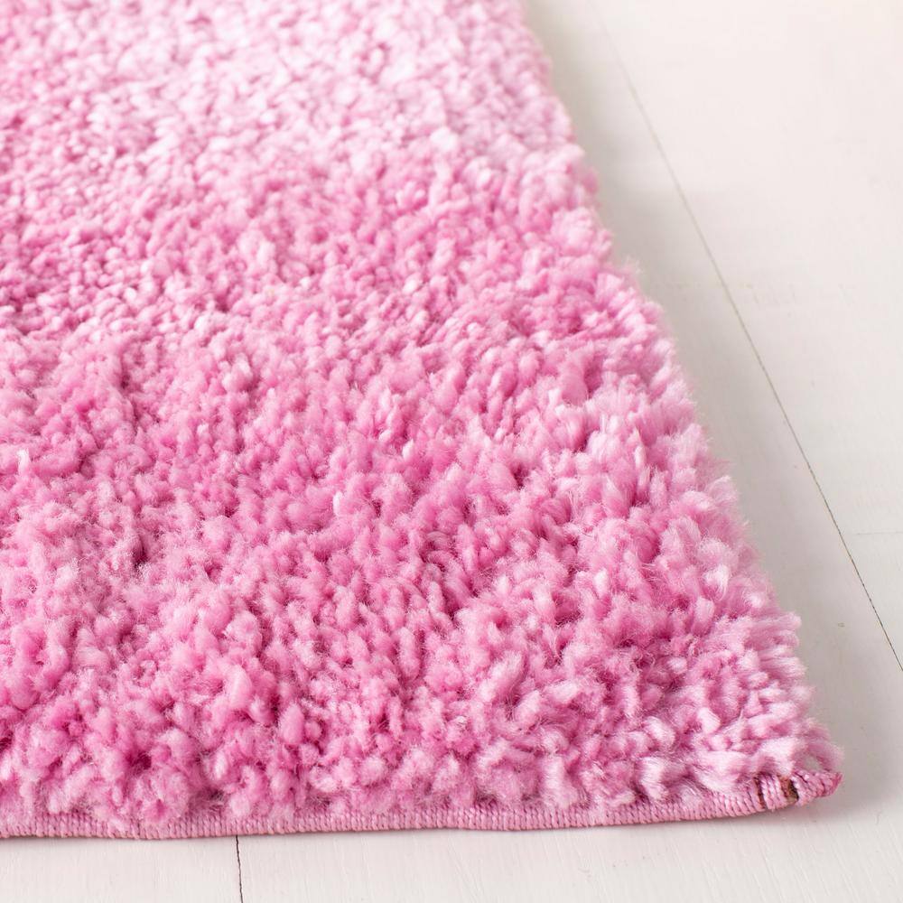 August Pink 4' x 6' Shag Synthetic Area Rug