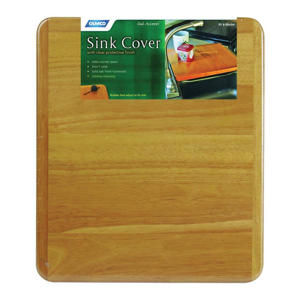 Camco RV and Marine Sink Cover 43431 Bamboo Wood Adds Additional Counter and Cooking Space in Your Camper or RV Kitchen 