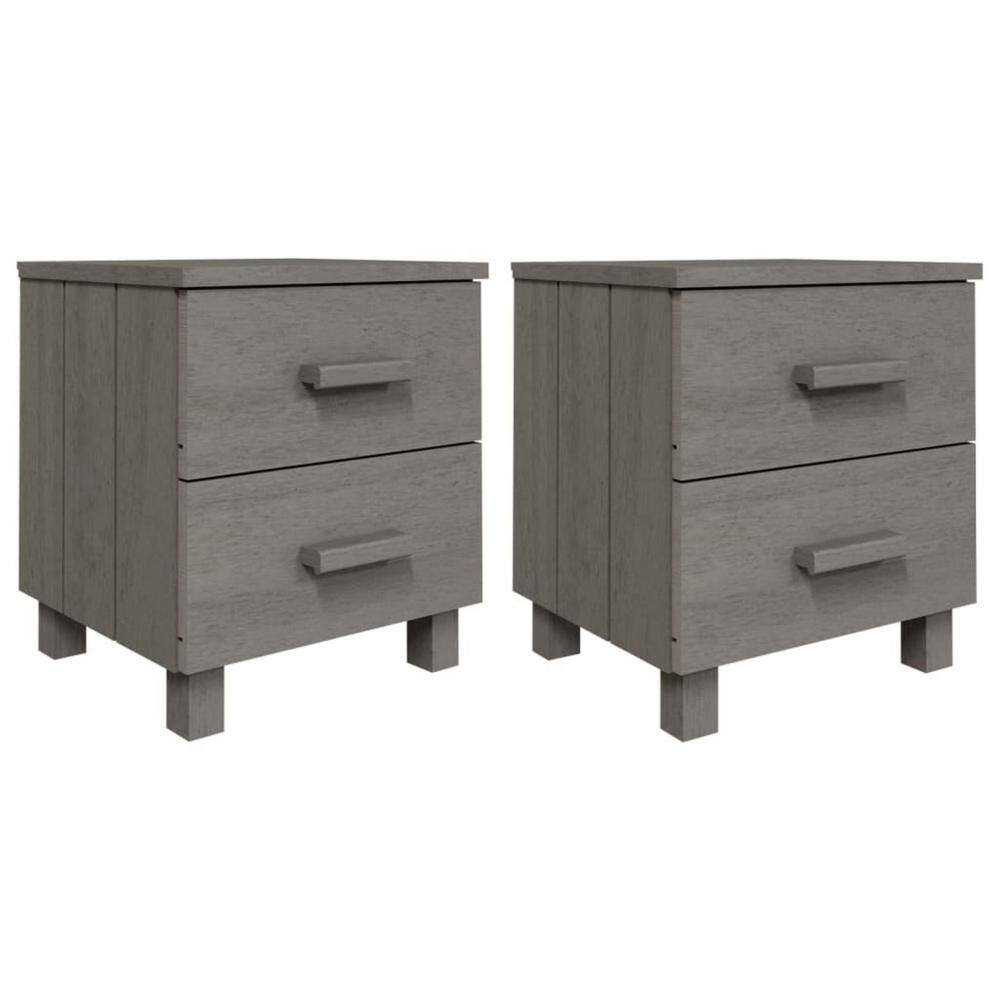 Modern Gray 2 Drawer 13.8 in. Nightstand (Set of 2)