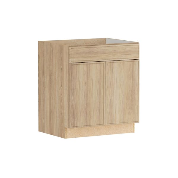 Designer Series Renly 30 in. W x 24 in. D x 34.5 in. H Assembled Slim Shaker Sink Base Kitchen Cabinet in Sandstone