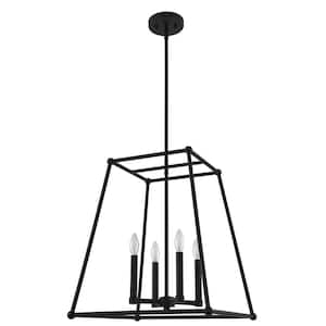 Millennium Lighting 4-Light 12 in. W Matte Black Taper Candle Pendant ...