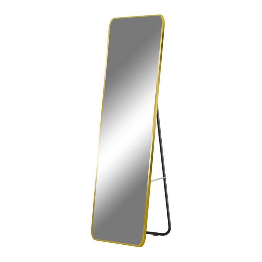 ELLO&ALLO 20 in. W x 63 in. H Rectangular Gold Framed Full Length Floor Standing Mirror Wall or