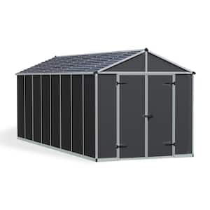 Rubicon 8 ft. x 20 ft. Dark Gray Plastic Garden Storage Shed (147.5 Sq. ft.)