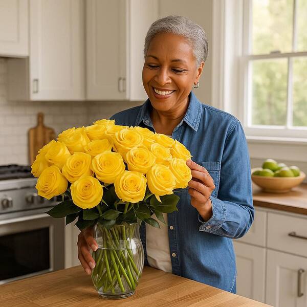 R2 南仏プロバンス ロリスイエロー FLORAVAS 50 STEMS YELLOW ROSES FLR-ROS-50-YLW-ELT - The Home Depot