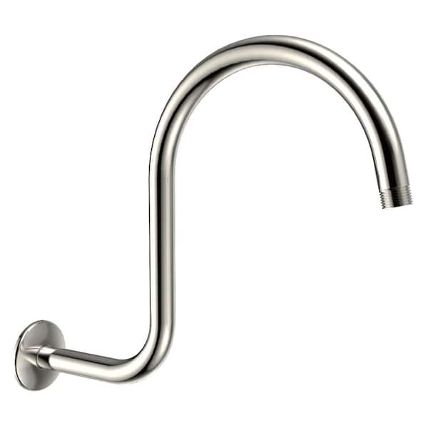 14 in. Shower Arm with Flange in Polished Nickel