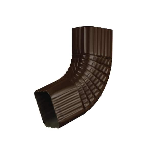 3 in. x 4 in. Alcoa Musket Brown Aluminum Downspout B Elbow