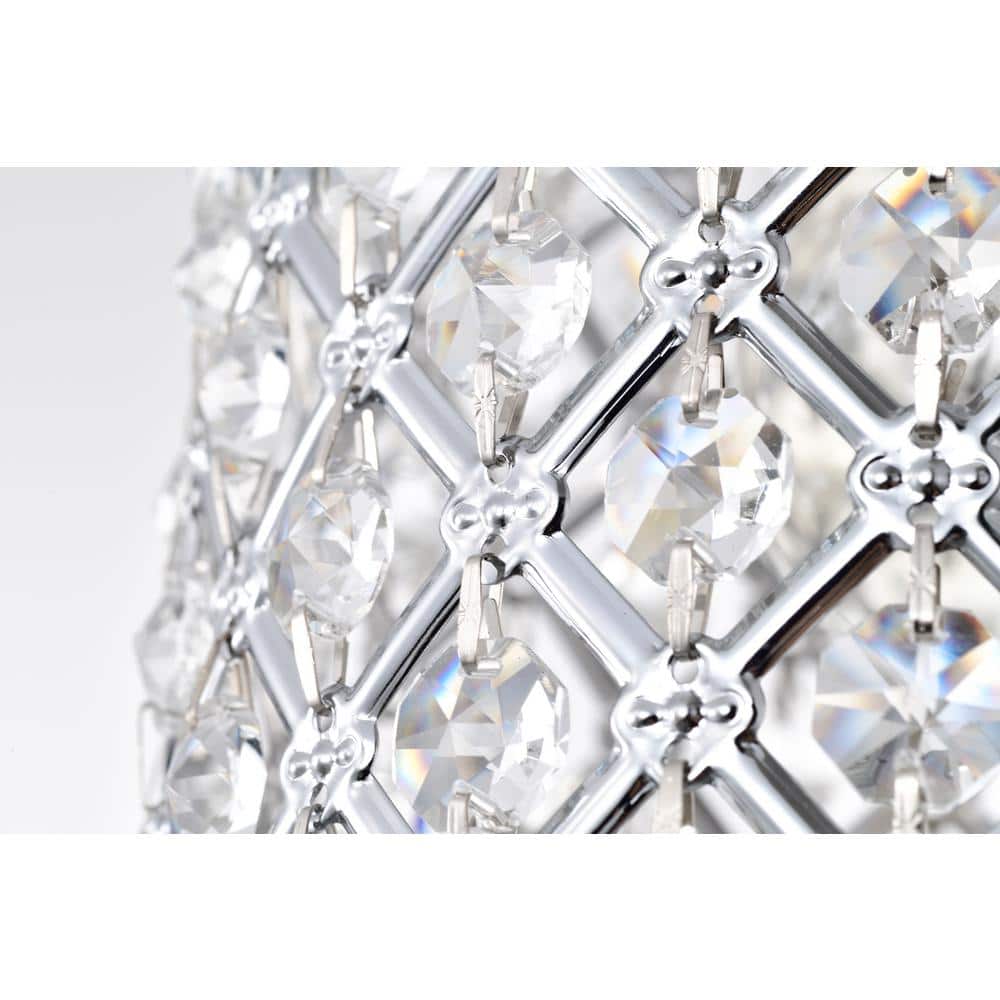 Chrome Crystal Beaded Mini Drum Pendant Light
