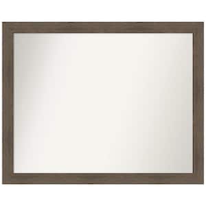 Hardwood Mocha Narrow 31 in. W x 25 in. H Rectangle Non-Beveled Wood Framed Wall Mirror in Brown