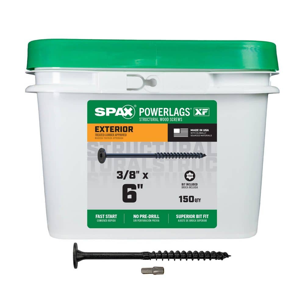3/8 in. x 6 in. Black Powerlags XF Exterior T50 T-Star Pancake Head Structural Wood Lag Screws (150 pcs) price history on PriceWatchPro