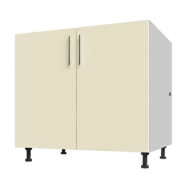 WeatherStrong Miami Bluff Beige Matte 36 in. x 27 in. x 34.5 in. Flat Panel Stock Assembled Base Kitchen Cabinet Full Height