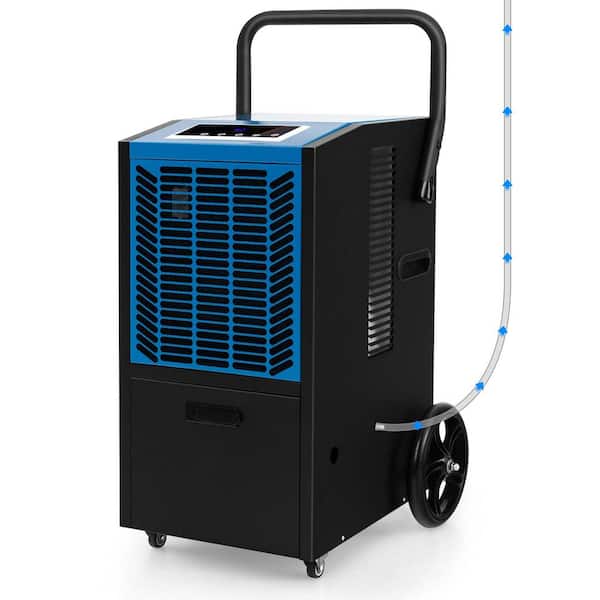 Costway 163 pt. 4500 sq. ft. Buckless Commercial Dehumidifier in Blue with Pump and Drain Hose