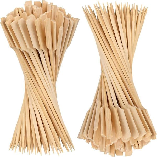 Lynzavix Bamboo Paddle Skewers Natural Wood Disposable Appetizer