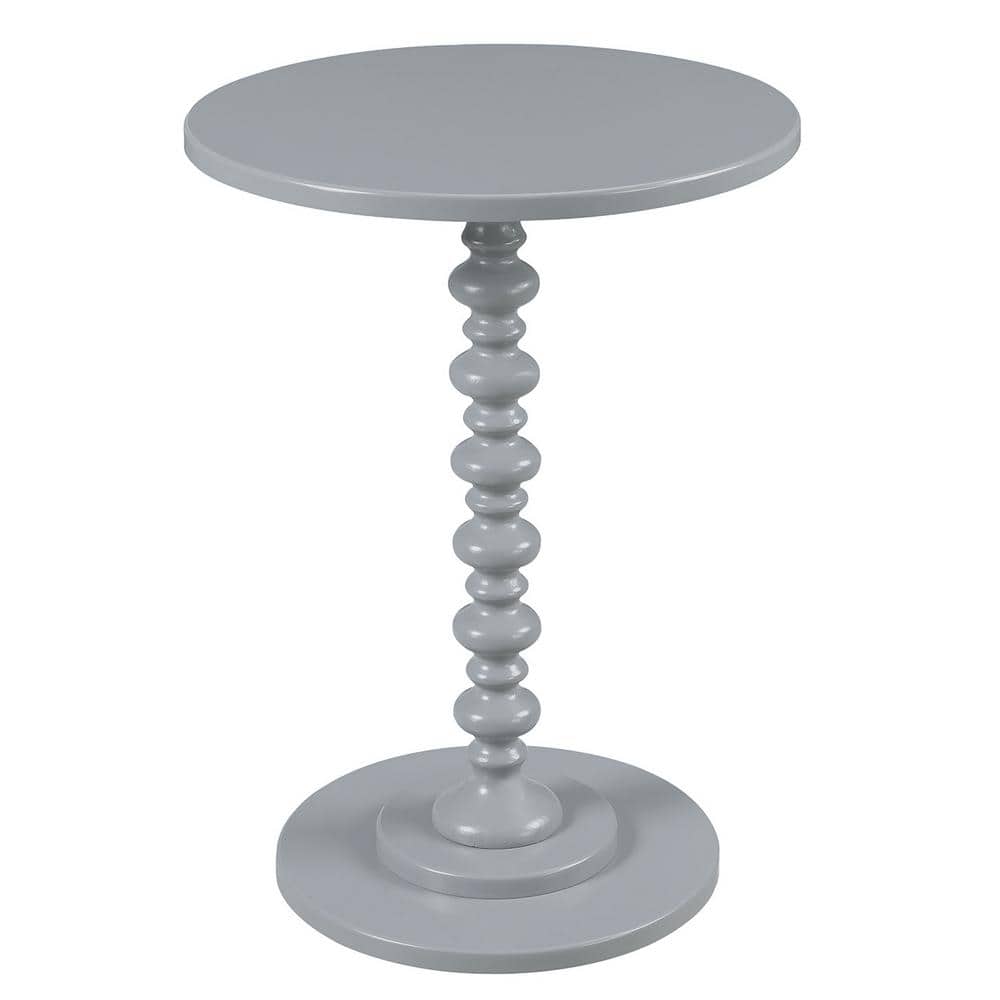 Palm Beach Gray Round Wood Spindle End Table