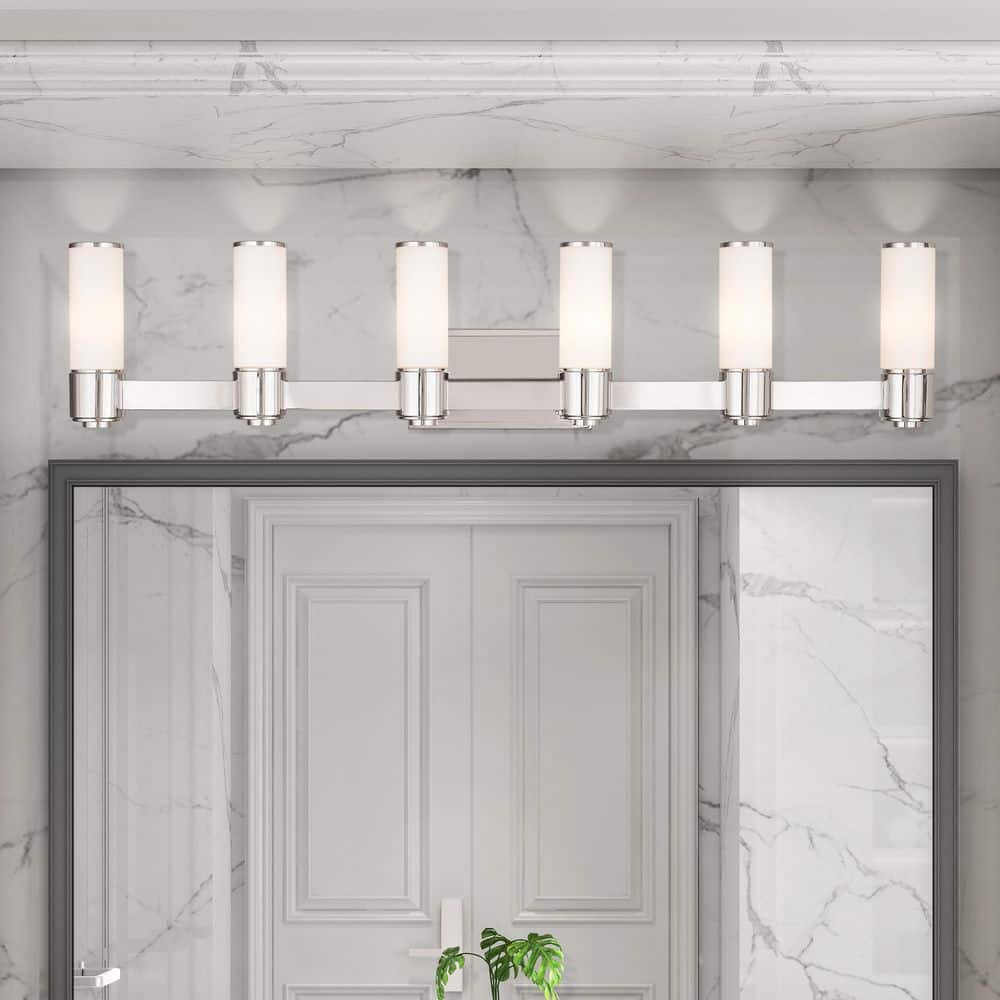 AVIANCE LIGHTING Timbercreek 46 in. Width 6-Light Polished Nickel
