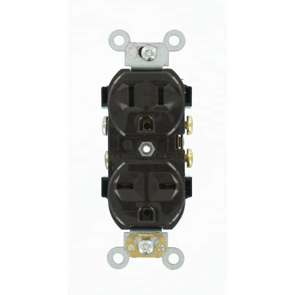 Leviton 15 Amp 125/250 V NEMA 6-15R Duplex Outlet/Receptacle, Brown (1-Pack) 5031