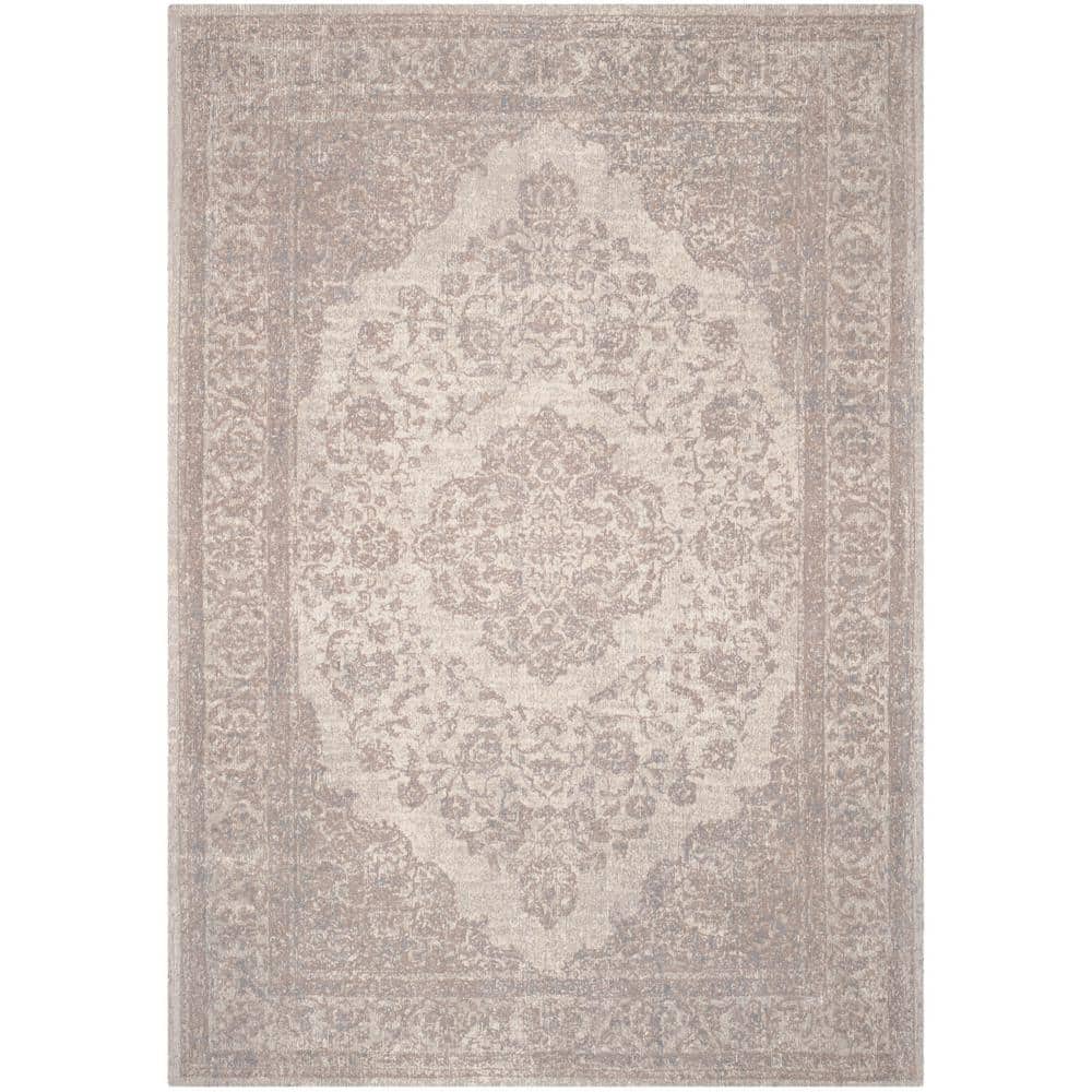 Beige Rectangular Flat Woven Cotton Area Rug, 8' x 11'