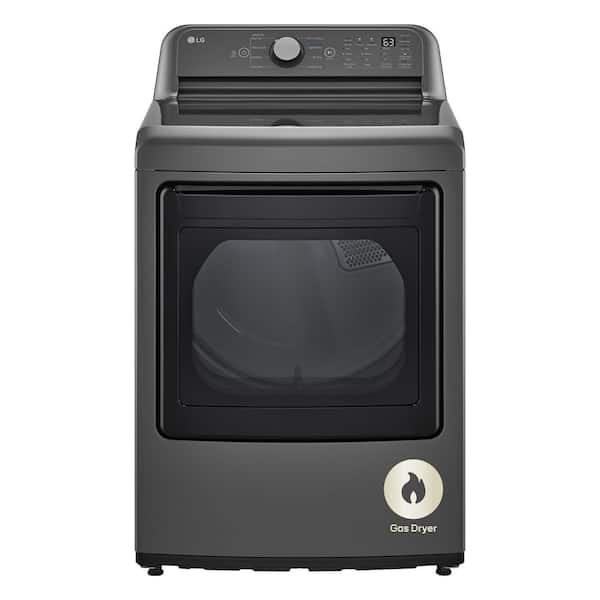 LG 7.3 cu. ft. Vented Gas Dryer in Middle Black with Sensor Dry Technology