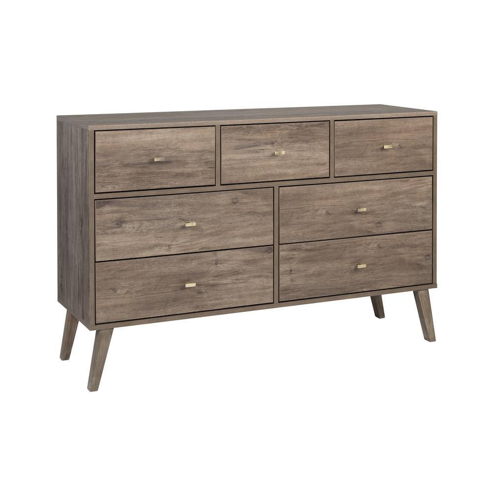 Milo Mid Century 7-Drawer Drifted Gray Modern Dresser DDBR-1407-1 - The ...