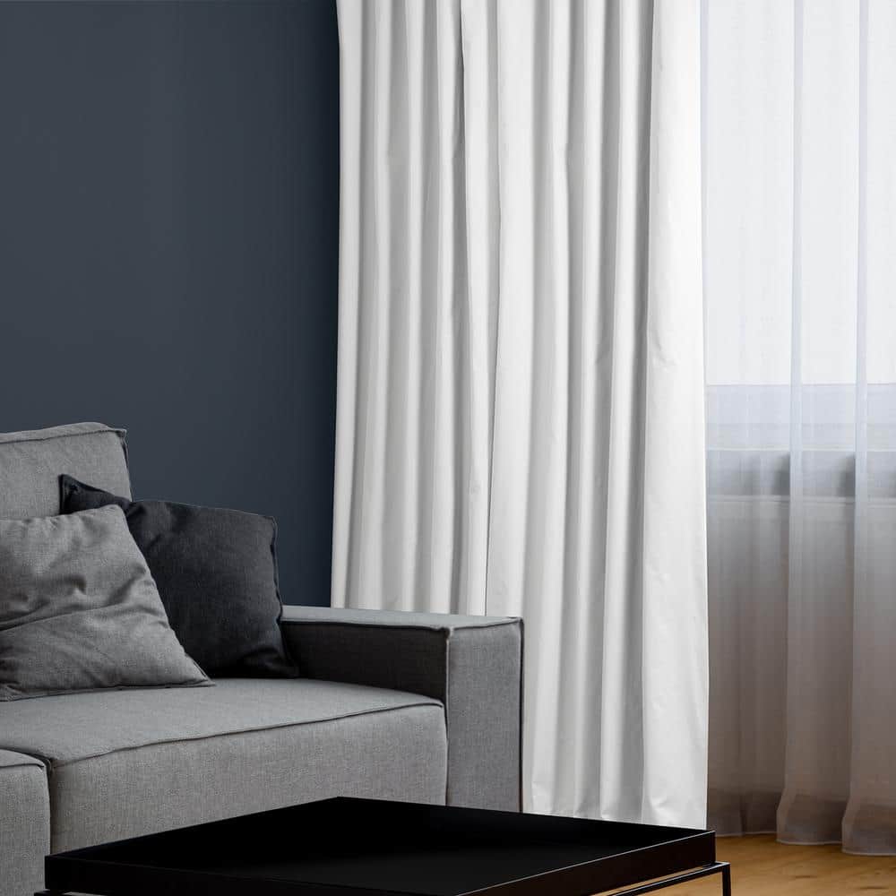 Whisper White Cotton Blackout Curtain Panel, 50W x 84L