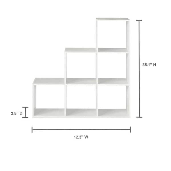 16" W x 44" H White Decorative 3 Cube Organizer Book Binder Toy Shoe Storage Box
