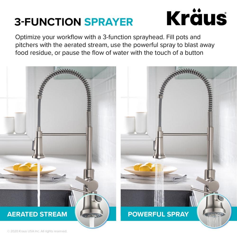 Champagne Bronze Commercial Style Pull-Down Kitchen Faucet