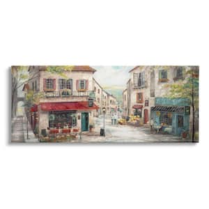 Town Landscape Vintage Bistro Architecture By Ruane Manning Unframed Print Architecture Wall Art 20 in. x 48 in.