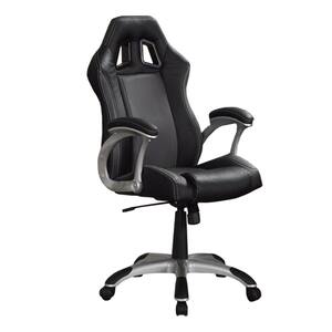 Sporty Black Executive High Back Leather Chair with Armrets
