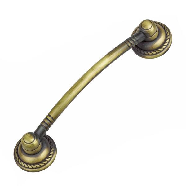 GlideRite 3-3/4 in. Center-to-Center Antique Brass Deco Rope Bow Cabinet Pulls (10-Pack)