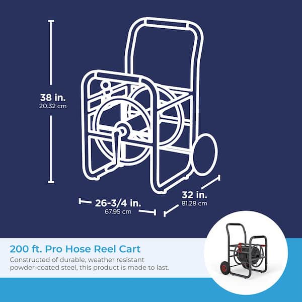 Suncast Professional Portable 200' Garden Hose Reel Cart w/Wheels (3 Pack)  