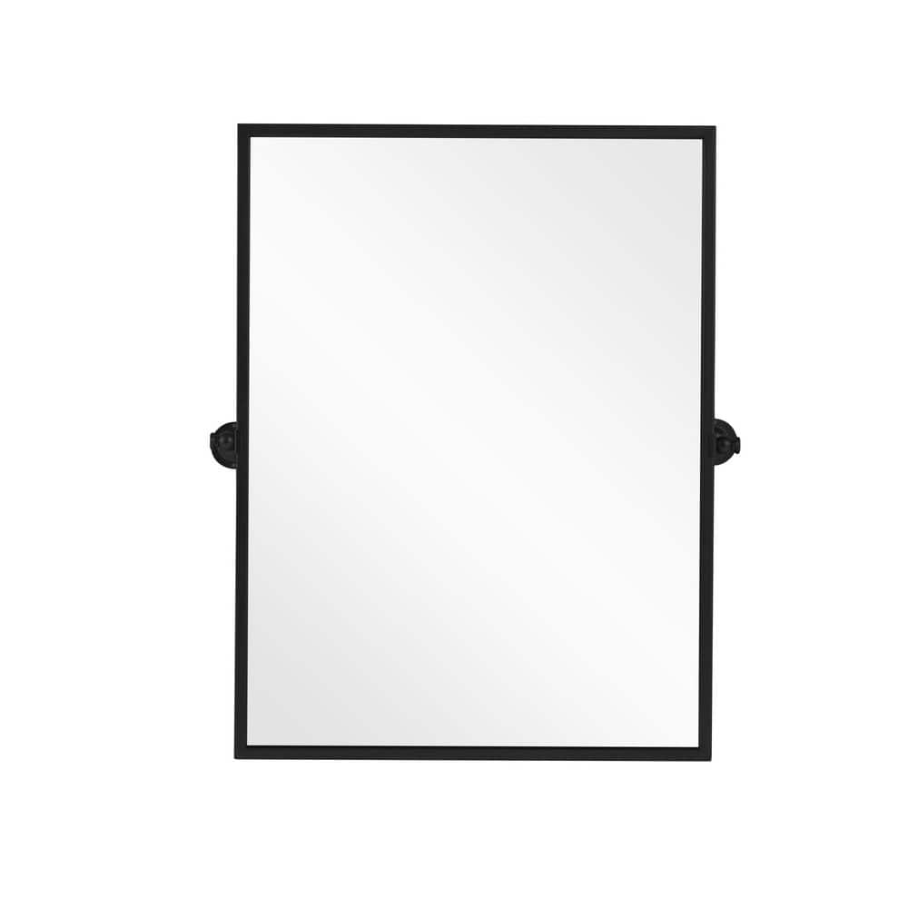 Black 24 in W x 31.5 in. H Modern Rectangle Metal Framed Hanging Mirror, Wall-Mounted for Vanity and Sink price history on PriceWatchPro
