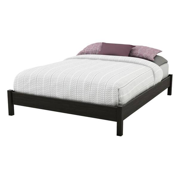 South Shore Heron 60 in. Queen-Size Platform Bed in Ebony