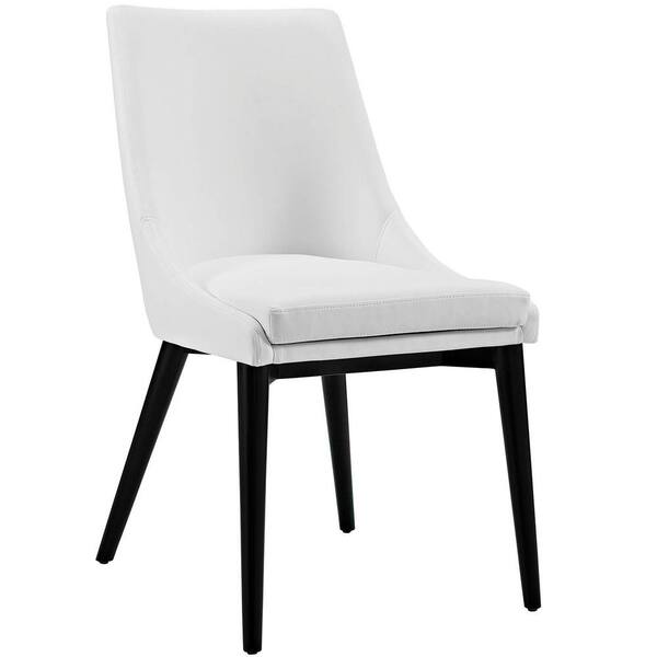 MODWAY Viscount White Vinyl Dining Chair