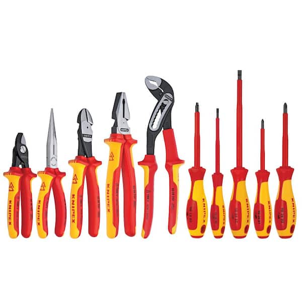 KNIPEX Pliers and Screwdriver Tool Set with Hard Case (10-Piece)