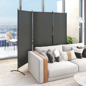 3-Panel Room Divider Folding Privacy Partition Screen for Office Room Grey