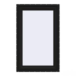 24 in. x 36 in. V-4500 Series Black FiniShield Vinyl Right-Handed Casement Window with Fiberglass Mesh Screen