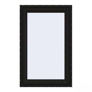 24 in. x 36 in. V-4500 Series Black FiniShield Vinyl Right-Handed Casement Window with Fiberglass Mesh Screen