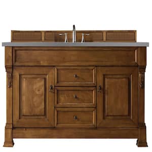 Brookfield 60 in. W x 23.5 in. D x 34.3 in. H Bathroom Vanity in Country Oak with Grey Expo Top