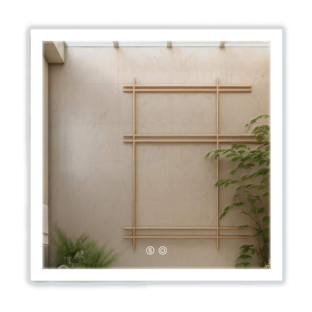 W36TWO 36 in. W x 36 in. H Rectangular Frameless Led Mirror-Dimmable Wall B