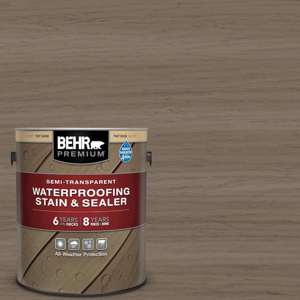 BEHR PREMIUM 1 gal. #ST-159 Boot Hill Grey Semi-Transparent Waterproofing Exterior Wood Stain and Sealer