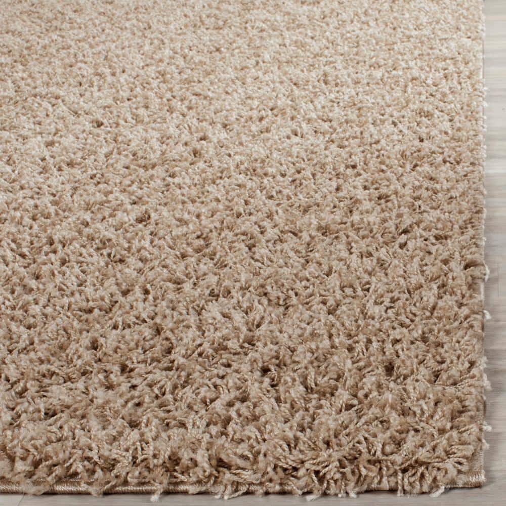 Athens Beige Synthetic Shag Area Rug 8' x 10'
