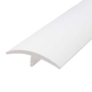 1-1/2 in. White Flexible Polyethylene Center Barb Hobbyist Pack Bumper Tee Moulding Edging 12 ft. long Coil
