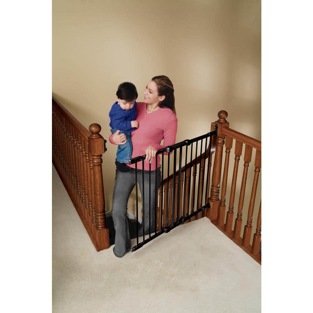 Size 31 in. Color Black H Hardware Mount Gate Angle Mount Safeway Wall Mounted Gate in Black