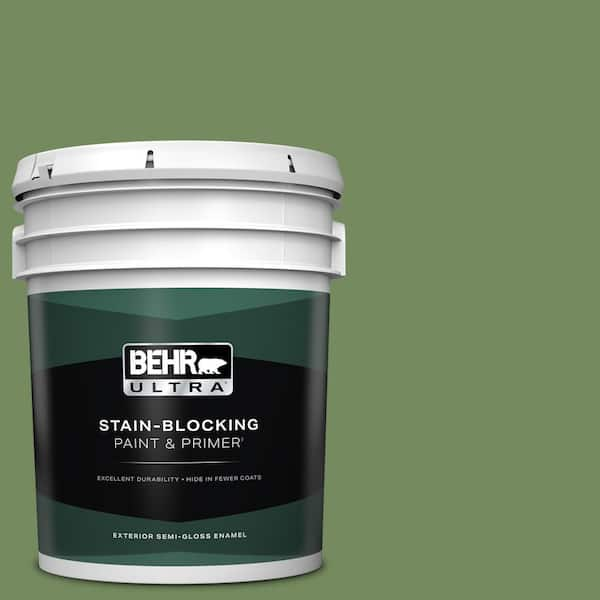 BEHR ULTRA 5 gal. #M380-6 Fern Canopy Semi-Gloss Enamel Exterior Paint & Primer